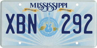 MS license plate XBN292