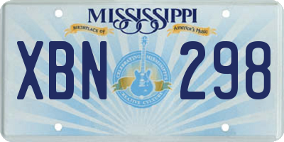 MS license plate XBN298