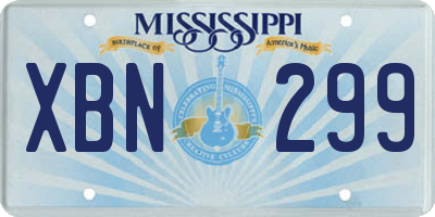 MS license plate XBN299