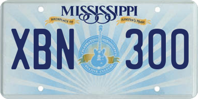 MS license plate XBN300
