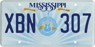 MS license plate XBN307