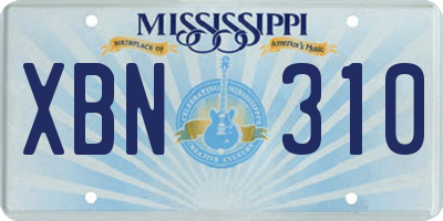 MS license plate XBN310