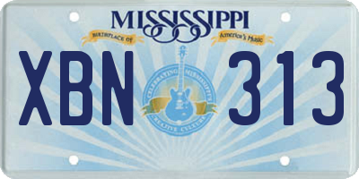 MS license plate XBN313