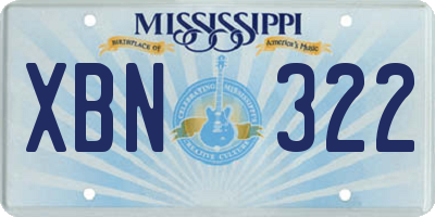 MS license plate XBN322