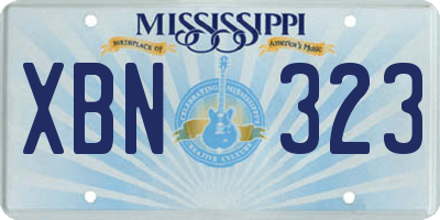 MS license plate XBN323