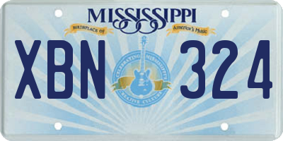 MS license plate XBN324