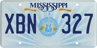 MS license plate XBN327