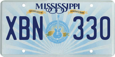 MS license plate XBN330