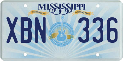 MS license plate XBN336