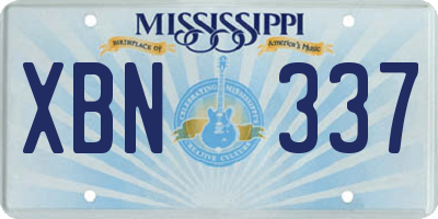MS license plate XBN337