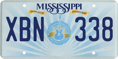 MS license plate XBN338