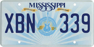 MS license plate XBN339