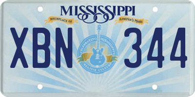 MS license plate XBN344
