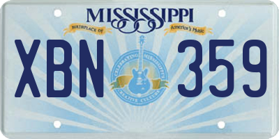 MS license plate XBN359