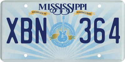 MS license plate XBN364