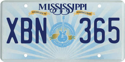 MS license plate XBN365