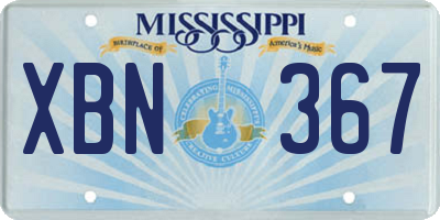 MS license plate XBN367