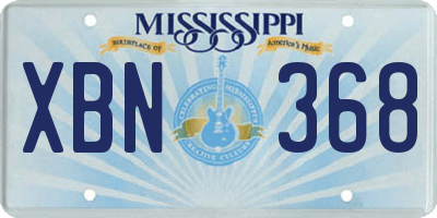 MS license plate XBN368