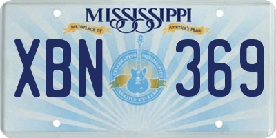 MS license plate XBN369