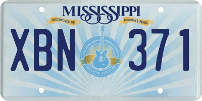 MS license plate XBN371
