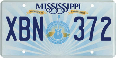 MS license plate XBN372