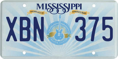 MS license plate XBN375