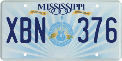 MS license plate XBN376