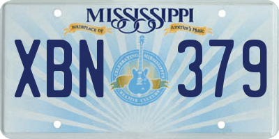 MS license plate XBN379