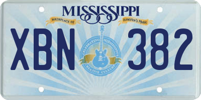 MS license plate XBN382