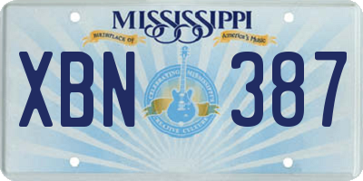 MS license plate XBN387