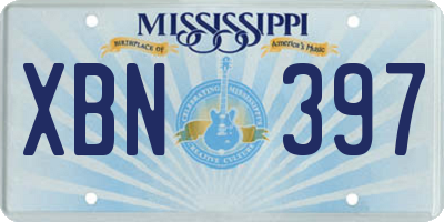 MS license plate XBN397