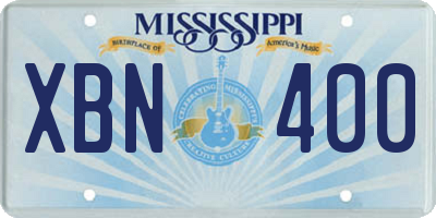 MS license plate XBN400