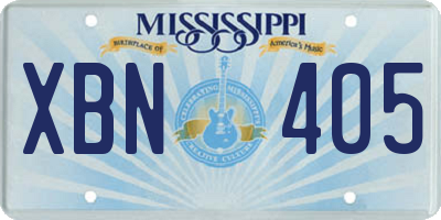 MS license plate XBN405