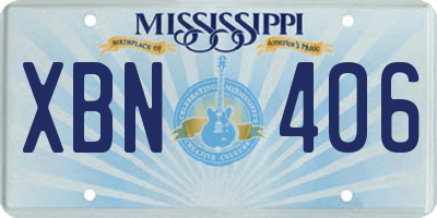 MS license plate XBN406