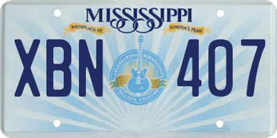 MS license plate XBN407