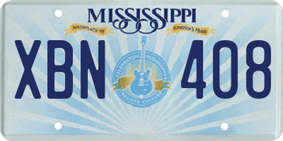 MS license plate XBN408