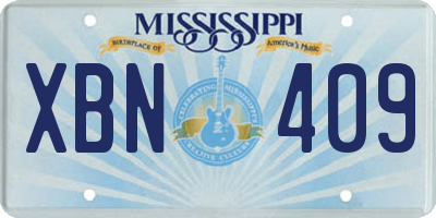 MS license plate XBN409