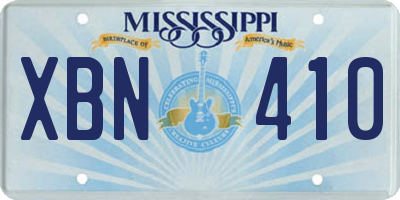 MS license plate XBN410
