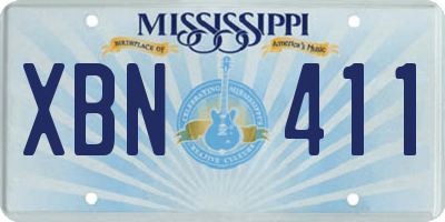 MS license plate XBN411