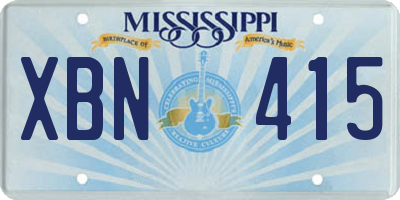 MS license plate XBN415