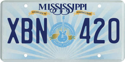 MS license plate XBN420