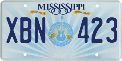 MS license plate XBN423