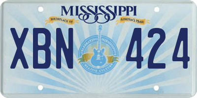 MS license plate XBN424
