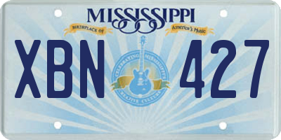 MS license plate XBN427