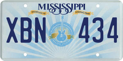 MS license plate XBN434