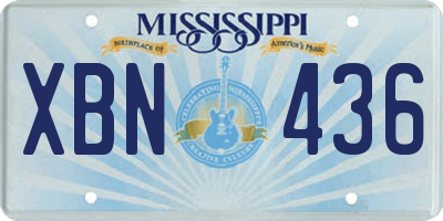 MS license plate XBN436