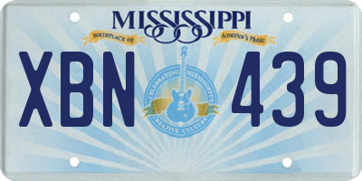 MS license plate XBN439