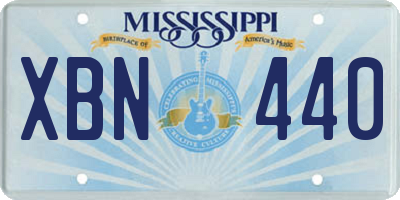 MS license plate XBN440