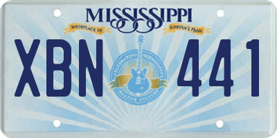 MS license plate XBN441