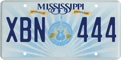 MS license plate XBN444